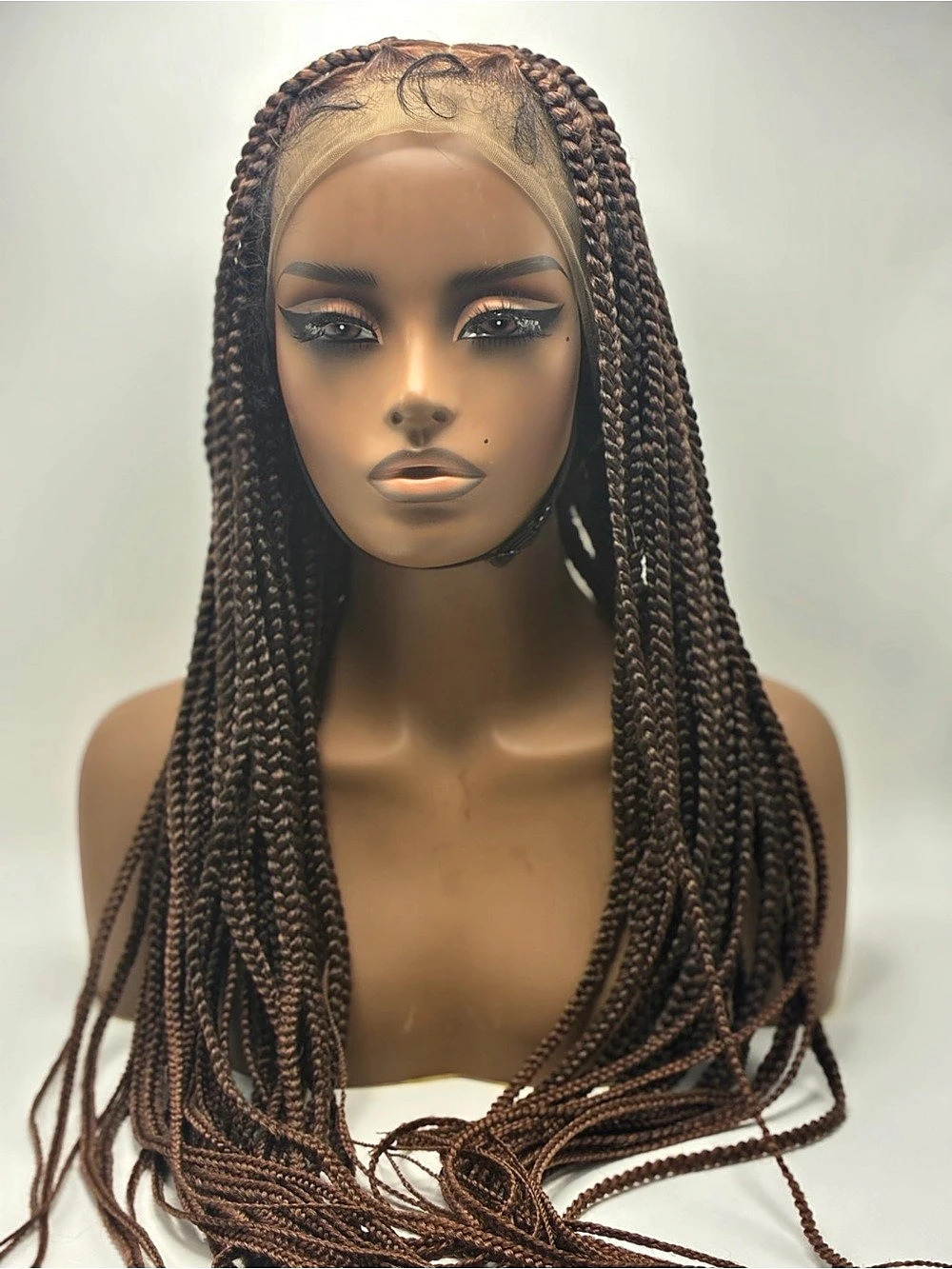 Braided Lace Front Wig in Brown.  Synthetic  26”